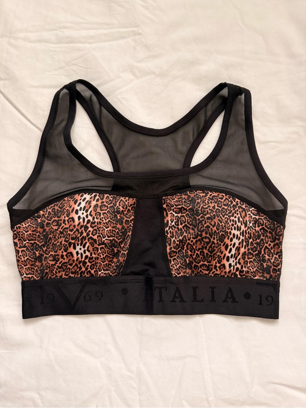 Italia 1969 by Versace Leopard-Print Mesh Sports Bra -